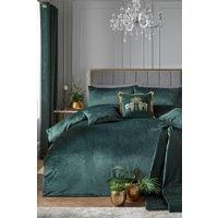 Laurence Llewelyn-Bowen 'Montrose' Luxury Velvet Duvet Cover Set in Bottle Green | Size: Super King