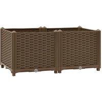 Berkfield Home Raised Bed 80x40x38 cm Polypropylene in Brown | Size: 80 x 40 x 38 cm