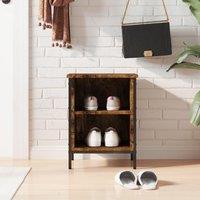 Berkfield Home Shoe Cabinet Smoked Oak 38x35x50 cm Engineered Wood in Brown | Size: 38 x 35 x 50 cm