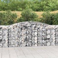 Berkfield Home Arched Gabion Baskets 8 pcs 400x50x100/120 cm Galvanised Iron in Silver