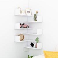 Berkfield Home Wall Corner Shelf 2 pcs White 40x40x50 cm Engineered Wood | Size: 40 x 40 x 50 cm