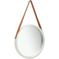 Berkfield Home Wall Mirror with Strap 50 cm Silver