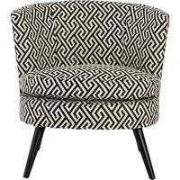 Orsina Round Black & White Round Armchair, Accent Chair for Living Room, Accent Lounge Chair for Home
