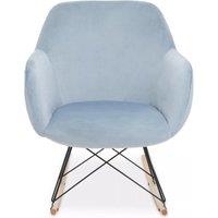 Orsina Small Velvet Rocking Chair, Versatile Velvet Desk Chair, Backrest Velvet Armchair, Accent Armchair in Blue