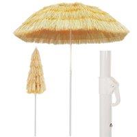 Berkfield Home Beach Umbrella Natural 180 cm Hawaii Style in Brown