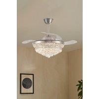 3 Blade Modern Crystal Ceiling Fan with LED Light