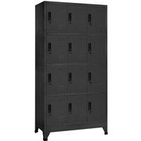 Berkfield Home Locker Cabinet Anthracite 90x45x180 cm Steel in Black | Size: 90 x 45 x 180 cm