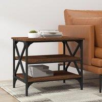 Berkfield Home Side Table Brown Oak 55x38x45 cm Engineered Wood | Size: 55 x 38 x 45 cm