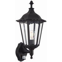 Netlighting Burford 1 Light Outdoor Wall Lantern Matt Black Paint Glass IP44 E27