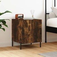 Berkfield Home Bedside Cabinet Smoked Oak 40x40x50 cm Engineered Wood in Brown | Size: 40 x 40 x 50 cm