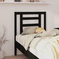 Berkfield Home Bed Headboard Black 81x4x100 cm Solid Wood Pine | Size: 81 x 4 x 100 cm