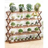 5 Tier Bamboo Foldable Shoe Rack Multifunctional Free Standing Shoe Shelf