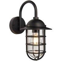 Netlighting Port Classic Outdoor Cage Wall Light Textured Black IP44