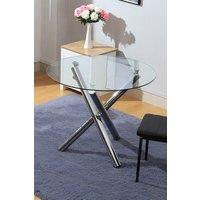 Modern Detachable Tempered Glass Crossover Round Dining Table