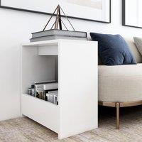 Berkfield Home Side Table White 50x26x50 cm Engineered Wood | Size: 50 x 26 x 50 cm