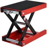 DURHAND 500KG Steel Motorbike Repair Lift Jack Siccor Hoist Stand Rubber Garage, Red in Black