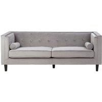 Orsina Contemporary 3 Seat Grey Velvet Sofa, Velvet Upholstered Mid Century Sofa, Refined Sofa For Livingroom