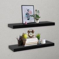Berkfield Home Floating Wall Shelves 2 pcs Black 60x20x3.8 cm