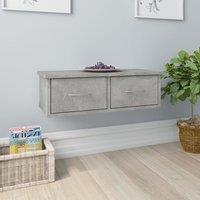 Berkfield Home Wall-mounted Drawer Shelf Concrete Grey 60x26x18.5 cm Engineered Wood
