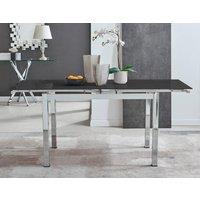 FurnitureboxUK Enna 170cm 6-Seater Chrome & Glass Extending Dining Table in Black