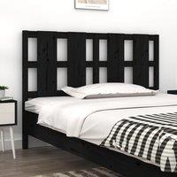 Berkfield Home Bed Headboard Black 125.5x4x100 cm Solid Wood Pine