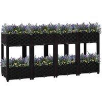 Berkfield Home Raised Bed 160x40x71 cm Polypropylene in Black | Size: 160 x 40 x 71 cm