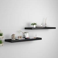 Berkfield Home Floating Wall Shelves 2 pcs Black 80x23.5x3.8 cm MDF