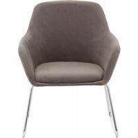 Orsina Grey Chair, Easy Care Velvet Chair, Arm & Backrest Chair for Living Room, Space-Sufficient Lounge Chair