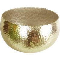 Leaf Large Metal Planter Bowl 32 x 20cm Hammered Gold Colour - Curvy Edge | Size: 32 x 20 cm