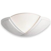 Netlighting Ceramic 1 Light Indoor Wall Uplighter 100W Unglazed Acid White Glass E27 in Clear