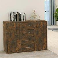 Berkfield Home Sideboard Smoked Oak 88x30x65 cm Engineered Wood in Brown | Size: 88 x 30 x 65 cm