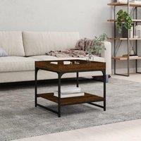 Berkfield Home Coffee Table Brown Oak 49.5x49.5x45 cm Engineered Wood