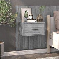 Berkfield Home Wall-mounted Bedside Cabinet Grey Sonoma