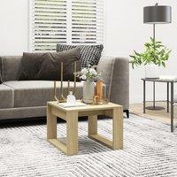 Berkfield Home Side Table Sonoma Oak 50x50x35 cm Engineered Wood in Brown | Size: 50 x 50 x 35 cm
