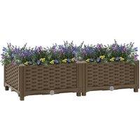 Berkfield Home Raised Bed 80x40x23 cm Polypropylene in Brown | Size: 80 x 40 x 23 cm