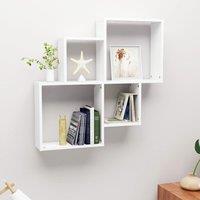 Berkfield Home Wall Cube Shelf White 80x15x78.5 cm Engineered Wood
