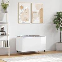 Berkfield Home Record Cabinet High Gloss White 74.5x38x48 cm Engineered Wood