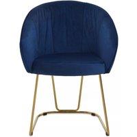 Orsina Elegant Midnight Velvet Dining Chair, Comfortable Chair For Dining Table, Modern Design Outdoor Dining Chair in Blue