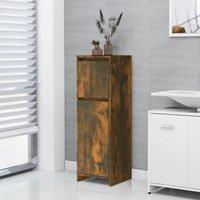 Berkfield Home Bathroom Cabinet Smoked Oak 30x30x95 cm Engineered Wood in Brown | Size: 30 x 30 x 95 cm