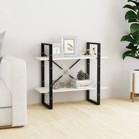 Berkfield Home 2-Tier Book Cabinet White 80x30x70 cm Solid Pine Wood | Size: 80 x 30 x 70 cm