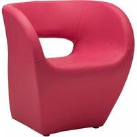 Orsina Hot Pink Leather Effect Chair, Backrest Bredroom Chair, Comfortable Living room Chair