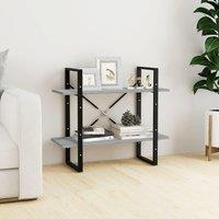 Berkfield Home 2-Tier Book Cabinet Grey Sonoma 80x30x70 cm Engineered Wood | Size: 80 x 30 x 70 cm