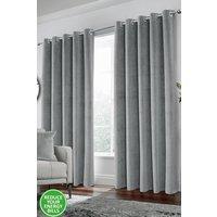Enhanced Living 100% Blackout Luxury Supersoft Velvet Thermal Eyelet Curtains for Living Room & Bedrooms in Grey | Size: 229 cm width x 229 cm drop