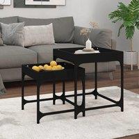 Berkfield Home Side Tables 2 pcs Black Engineered Wood