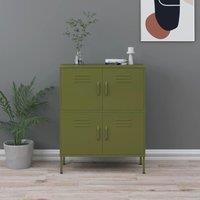 Berkfield Home Storage Cabinet Olive Green 80x35x101.5 cm Steel