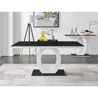FurnitureboxUK Giovani 160cm 6-Seater Modern Rectangular High Gloss & Glass Dining Table in Black