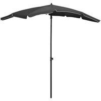 Berkfield Home Garden Parasol with Pole 200x130 cm Anthracite in Black