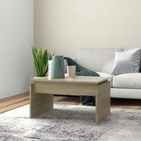 Berkfield Home Coffee Table Sonoma Oak 68x50x38 cm Engineered Wood in Brown | Size: 68 x 50 x 38 cm