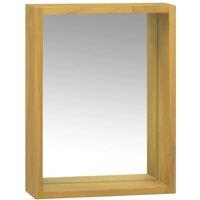 Berkfield Home Mirror Cabinet 30x10x40 cm Solid Wood Teak in Brown | Size: 30 x 10 x 40 cm