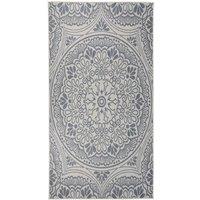 Outdoor Flatweave Rug 80x150 cm Blue Pattern